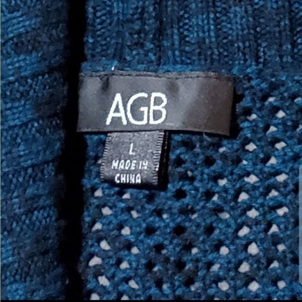 AGB Turquoise Open Weave Cardigan - Picture 3 of 7